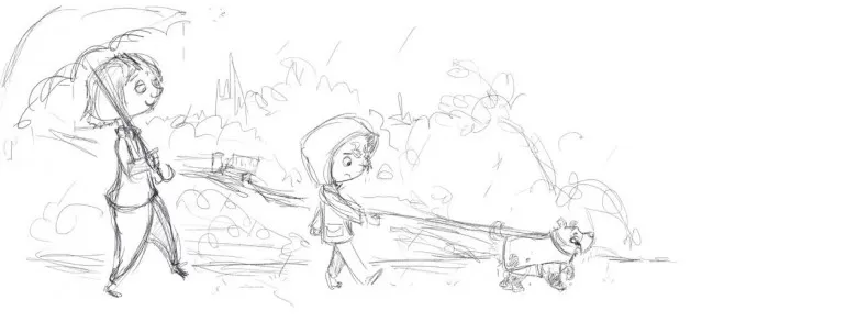 Danny and the Dream Dog illustration Work in Progress
